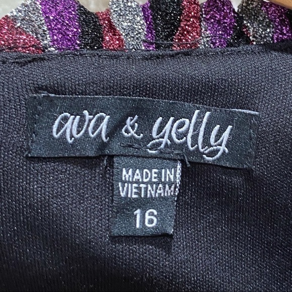 AVA & Yelly Shimmer Stripe Shift Dress Size 16 - Picture 11 of 14